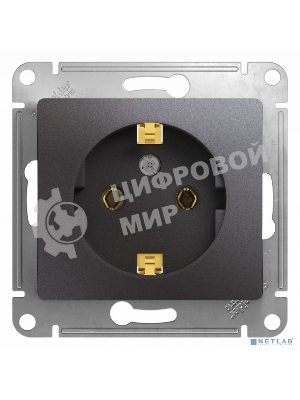 Механизм розетки 1-м Glossa 16А 250 В с заземл. графит SchE GSL001343