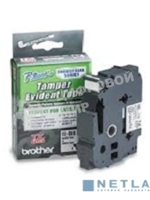 Картридж Brother TZ-ESE4 18 мм, 8 м, черный шрифт, белый фон, с ламинированной пломбировочной лентой, для BROTHER P-Touch