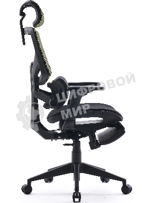 Кресло Cactus CS-CHR-MC01-LGNBK салатовый, сетка, подголовник, подставка для ног