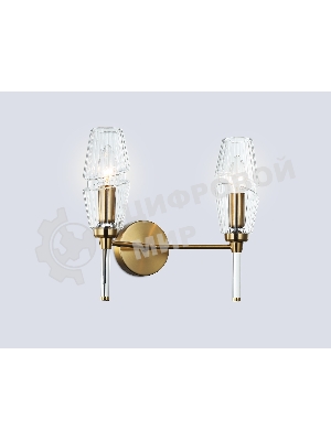 Настенный светильник Ambrella light LH55206/2 BS/CL латунь/прозрачный E14*2 max 40W 330*170*280