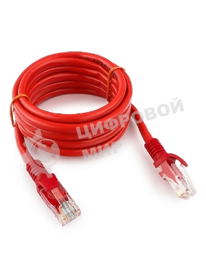 Патч-корд UTP Cablexpert cat.5e, 2м, литой, многожильный, красный