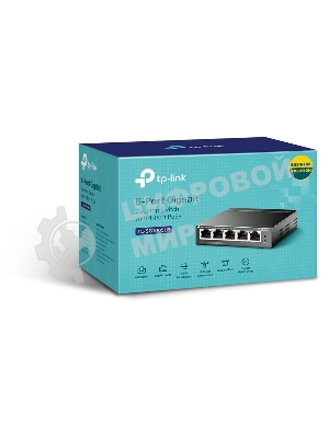 Коммутатор TP-Link 5-Port Gigabit Unmanaged Switch with 4-Port PoE+, metal case, desktop mount, PoE budget 40W.