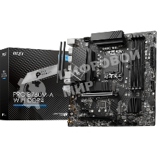 Материнская плата MSI PRO B760M-A WIFI DDR4, LGA 1700, Intel B760, 4xDDR4, 4xSATA, 2xM.2, 1xPCI-E 4.0 x16, 1xPCI-E 4.0 x4, 1xPCI-E x1, 2xHDMI, 2xDP, 1x 2.5Gb LAN, 2xUSB-A 2.0, 2xUSB-A 3.2 Gen 1, 2xUSB-A 3.2 Gen 2, 3x3.5 мм, 7.1, Micro-ATX
