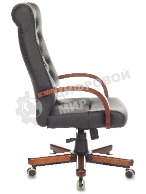 Кресло Бюрократ T-9928WALNUT/ECO черный, экокожа