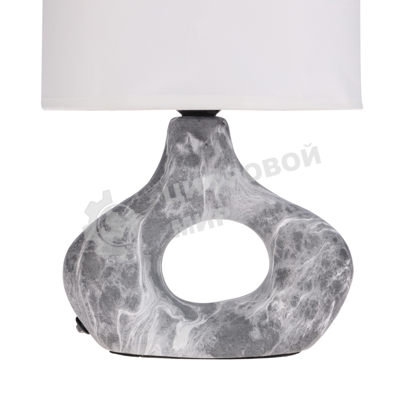 Светильник декоративный настольный Rexant Форте, основание кольцо под черный мрамор, белый абажур, цоколь Е27, 60Вт