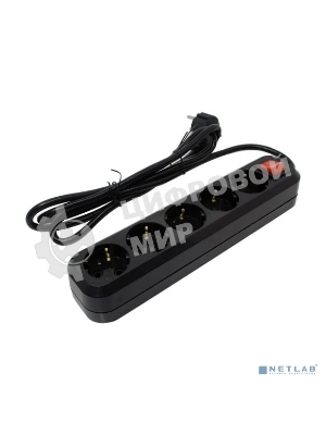 Сетевой фильтр 5bites SP5B-318 5S, 3x1.5 мм2, 16A, ABS, 1.8 м, черный