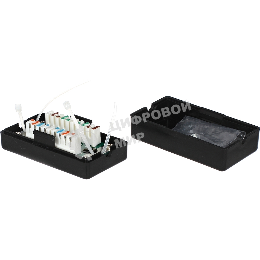 Соединительный бокс для витой пары UTP cat. 5e, 6 T568A/B, IDC: krone, черный VCOM NM211