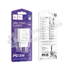 Зарядное устройство Hoco 20Вт, QC3.0/PD, Type-C, C143A, белый, блистер