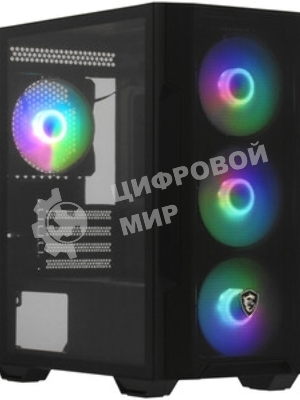 Компьютерный корпус MSI MAG FORGE M100R 1xUSB 3.0, 2xUSB 2.0, 4x120мм ARGB Fan, ARGB Control Board, Tempered Glass Window, Brown Box (932220)