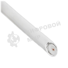 Кабель коаксиальный Cablexpert, RG-6U-CU-1, 75 Ом, 64%, 0,8 мм, медь, белый, 100 м