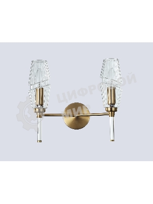 Настенный светильник Ambrella light LH55206/2 BS/CL латунь/прозрачный E14*2 max 40W 330*170*280