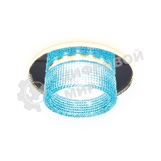 Светильник Ambrella light TN351 CH/BL хром/голубой GU5.3+3W (LED COLD) D95*45