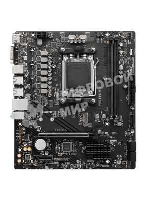 Материнская плата MSI PRO B650M-B, AM5, AMD B650, 2xDDR5, 4xSATA, 1xM.2, 1xPCI-E 4.0 x16, 1xPCI-E 4.0 x1, 1xHDMI, 1xVGA, 1x2.5Gb LAN, 2xUSB 2.0, 4xUSB 3.2 Gen 1, 3x3.5 мм, 7.1, Micro-ATX
