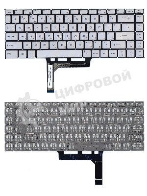 Клавиатура для ноутбука MSI GF63 GF63 8RC GF63 8RD, серебристая с подсветкой