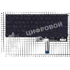 Клавиатура для ноутбука Asus ZenBook 3 Deluxe UX490UA черная с подсветкой