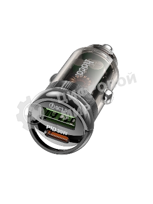 Автомобильное зарядное устройство Hoco Z53A 30Вт, USB, Type-C, черный, коробка