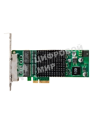 Сетевой адаптер ExeGate EXE-I350-T4V2-PoE (PCI-E x4 v2.1, порты 4xRJ45 PoE (медные, с поддержкой PoE), 10/100/1000Mbps, Gigabit Frame Grabber NIC Intel Chipset NHI350AM4)