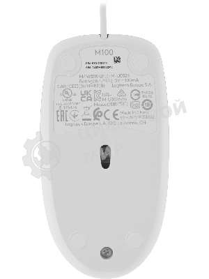 Мышь проводная Logitech M100 белый, 1000 dpi, USB, кнопки - 3