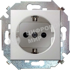 Механизм розетки 1-м СП Simon15 защ. шторки с заземл. белый Simon 1591443-030