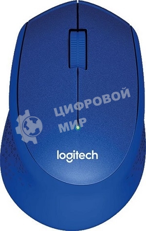 Мышь беспроводная Logitech M330 SILENT PLUS синий, 1000 dpi, радиоканал, USB, кнопки - 3