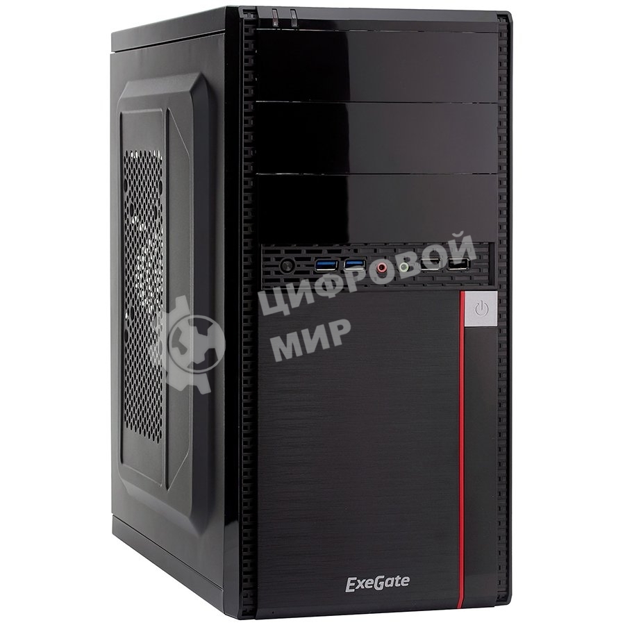 Компьютерный корпус ExeGate EX277436RUS Minitower MA-371X Black, mATX (UN450, 120мм) 2хUSB+2хUSB 3.0, Audio