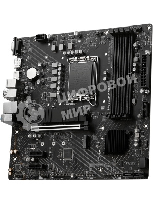 Материнская плата MSI PRO B760M-P DDR4, LGA 1700, Intel B760, 4xDDR4, 4xSATA, 2xM.2, 1xPCIe 4.0 x16, 2xPCIe 3.0 x1, 1xHDMI, 1xDP, 1xVGA, 1x1Gb LAN, 4xUSB-A 2.0, 1xUSB-A 3.2 Gen 1, 1xUSB-C 3.2 Gen 2, 3x3.5 мм, 7.1, mATX