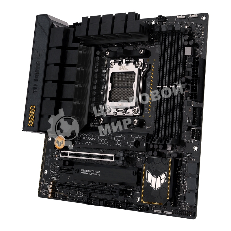Материнская плата ASUS TUF GAMING B650M-PLUS, AM5, AMD B650, 4xDDR5, 4xSATA, 2xM.2, 1xPCIe 4.0 x16, 1xPCIe 4.0 x4, 1xDP, 1xHDMI, 1x 2.5Gb LAN, 4xUSB-A 3.2 Gen 2, 1xUSB-A 3.2 Gen 1, 1xUSB-C 3.2 Gen 2x2, 5x3.5 мм, 7.1, mATX