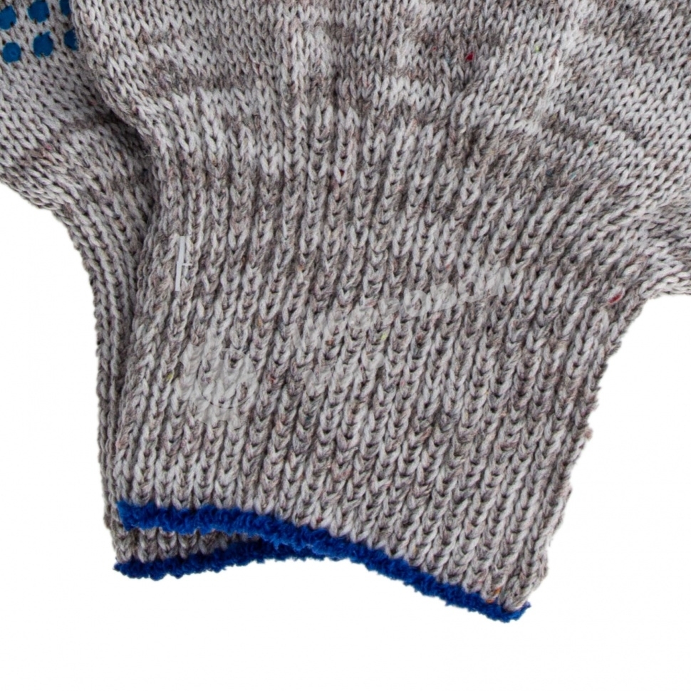 Перчатки трикотажные, с ПВХ точкой, серый меланж, 10 класс Россия