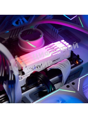 Оперативная память Kingston Fury Beast, DDR5, 16Gb (1x16Gb), 5600MHz, CL40, DIMM, радиатор, RGB, белый