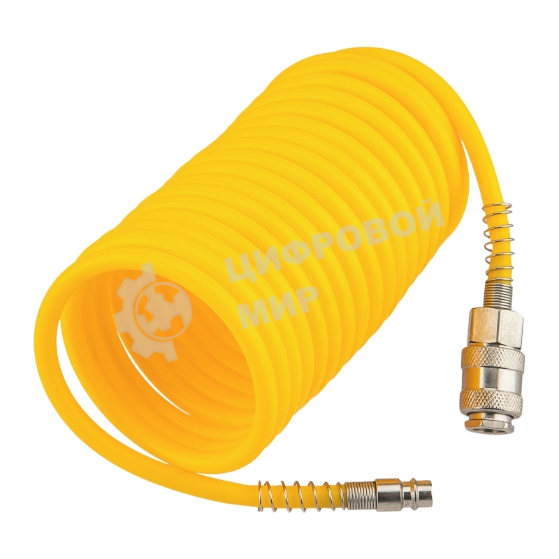 Шланг спиральный для компрессора Kranz с быстросъемным соединением, 5м