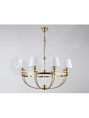 Люстра Ambrella light LH71253/8 BS/WH латунь/белый E14/8 max 40W D870*990