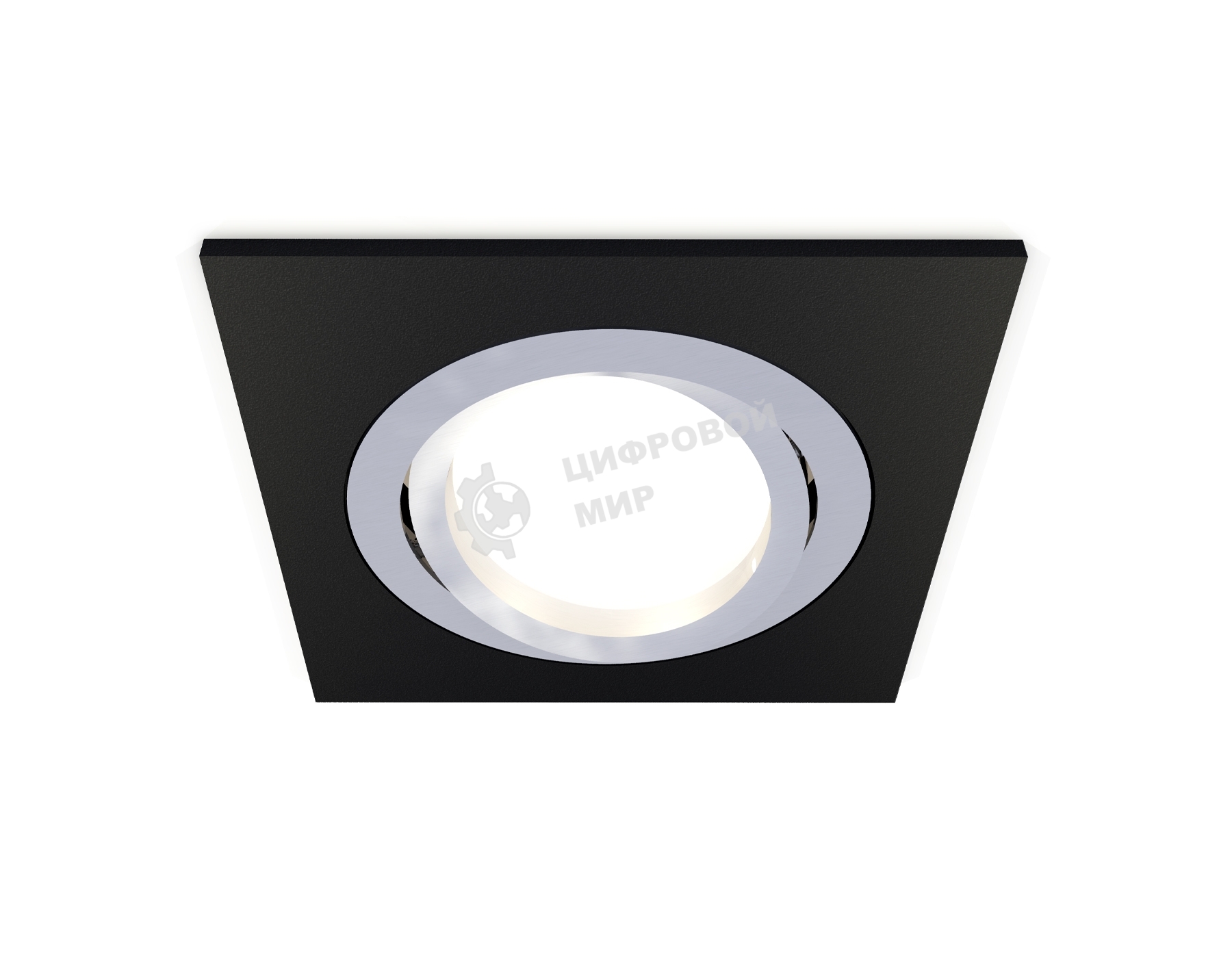 Комплект встраиваемого поворотного светильника Ambrella light XC7632082 SBK/PSL черный песок/серебро полированное MR16 GU5.3 (C7632, N7003)