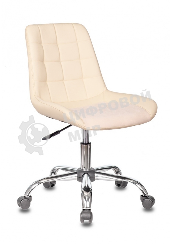 Кресло компьютерное Бюрократ CH-350SL/IVORY светло-бежевый, искусст. кожа/ткань, крестовина хром