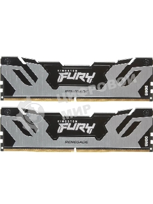 Оперативная память Kingston Fury Renegade, DDR5, 96Gb (2x48GB), 6400MHz, CL32, DIMM, с радиатором, серебристый