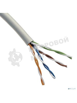 Кабель витая пара Rexant U/UTP, cat.5e, PVC, 4х2х0,52 мм, 24AWG, INDOOR, SOLID, серый, 305 м PRO