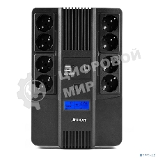 Источник бесперебойного питания Бастион SKAT-UPS 800-AID-IN-1x9-8 ИБП 220В 480Вт, LCD, АКБ 1x 9А·ч, line interactive, мод.синус, 8хSchuko,2xUS (8933)