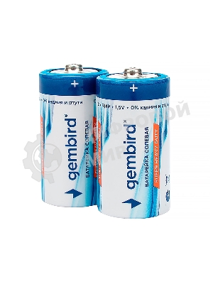 Батарейки солевые Gembird Gb-R14P-2F, тип С(R14P), 2шт, пленка