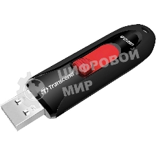 Флешка USB Transcend JetFlash 590 (TS64GJF590K), 64Gb, USB 2.0, R/W 25/15, черный/красный