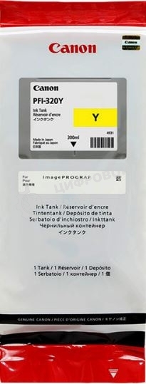 Картридж струйный Canon PFI-320 Y 2893C001 желтый (300мл) для Canon Canon imagePROGRAF TM-200/205