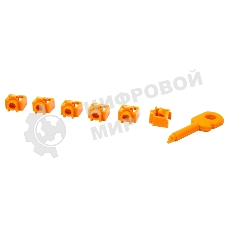 Комплект заглушек порта RJ-45 (6 шт.) + ключ, оранжевый