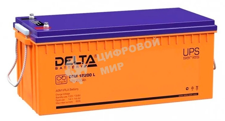 Батарея Delta DTM 12200 L (200 А\ч, 12В) свинцово- кислотный аккумулятор