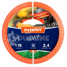 Леска для садовых триммеров Patriot Duoline d=2.4мм L=15м