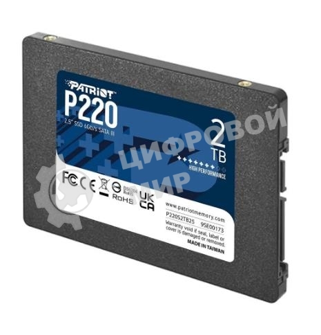 Накопитель SSD Patriot P220, 2Tb, SATA III, 2.5