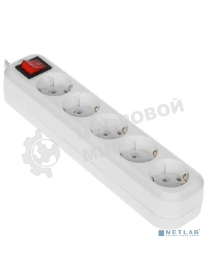 Сетевой фильтр 5bites SP5W-318 5S, 3x1.5мм2, 16A, ABS, 1.8M, белый