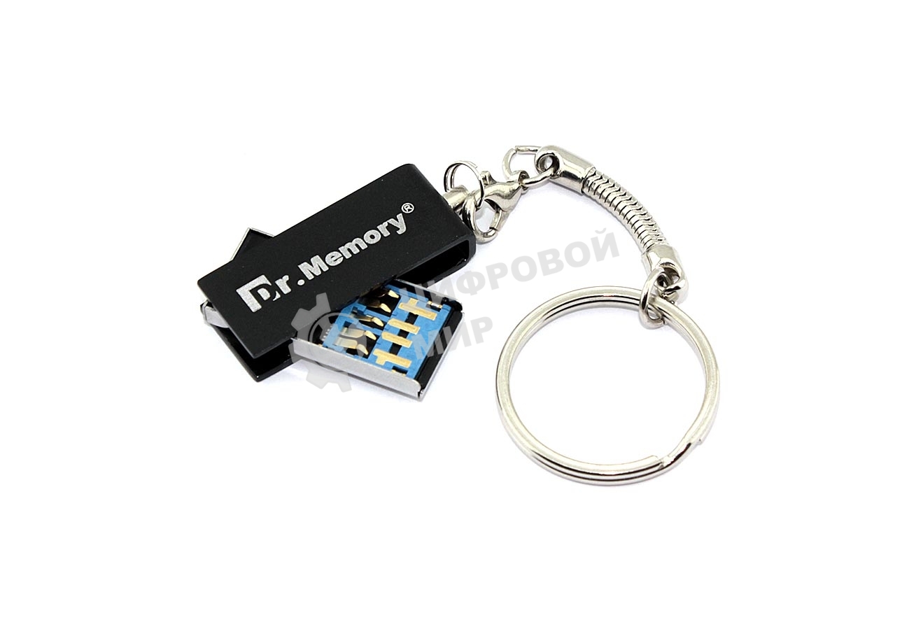 Флешка USB Dr. Memory 005 16Gb, USB 3.0, R/W 25/15, черный/серебристый