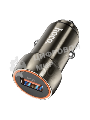 Автомобильное зарядное устройство Hoco Z46, 18Вт, USB, металлический серый, коробка