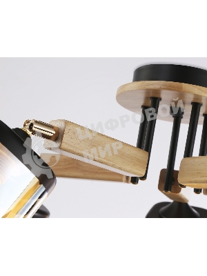 Светильник Ambrella light TR9529/5 BK/GD/TI черный/золото/янтарь E27*5 max 40W D670*260