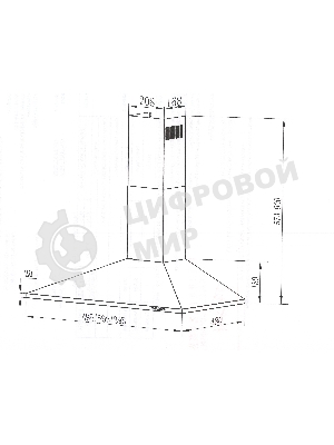 Вытяжка купольная Maunfeld Cork 60, белый, 60 см, 620 куб. м/ч, 47 дБ