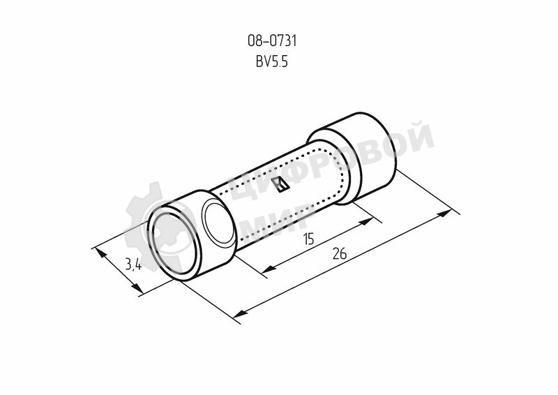 Соединительная гильза изолированная Rexant L-26 мм 4-6 мм² (ГСИ 6.0/ГСИ 4,0-6,0) желтая