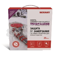 Греющий саморегулирующийся кабель Rexant на трубу Extra Line 25MSR-PB 15M (15м/375Вт)